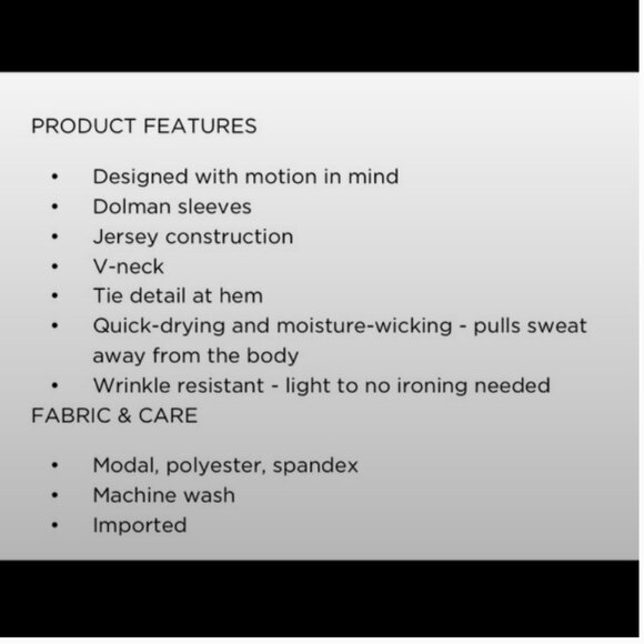 2/$20 NWT Vera Wang Wrinkle Resistant Tee L - Picture 5 of 5